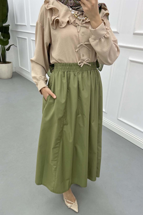 Sare Fashion Poplin Skirt Green