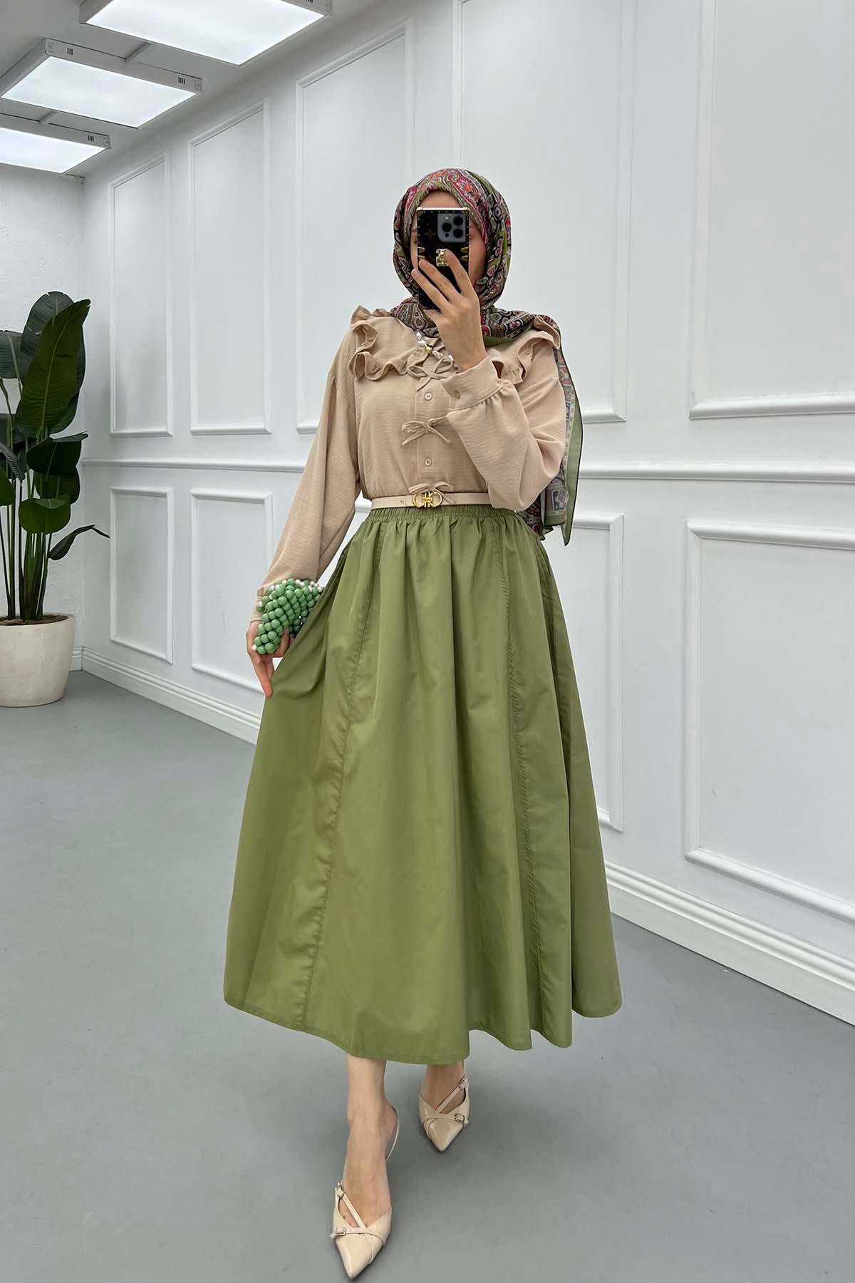 Sare Fashion Poplin Skirt Green