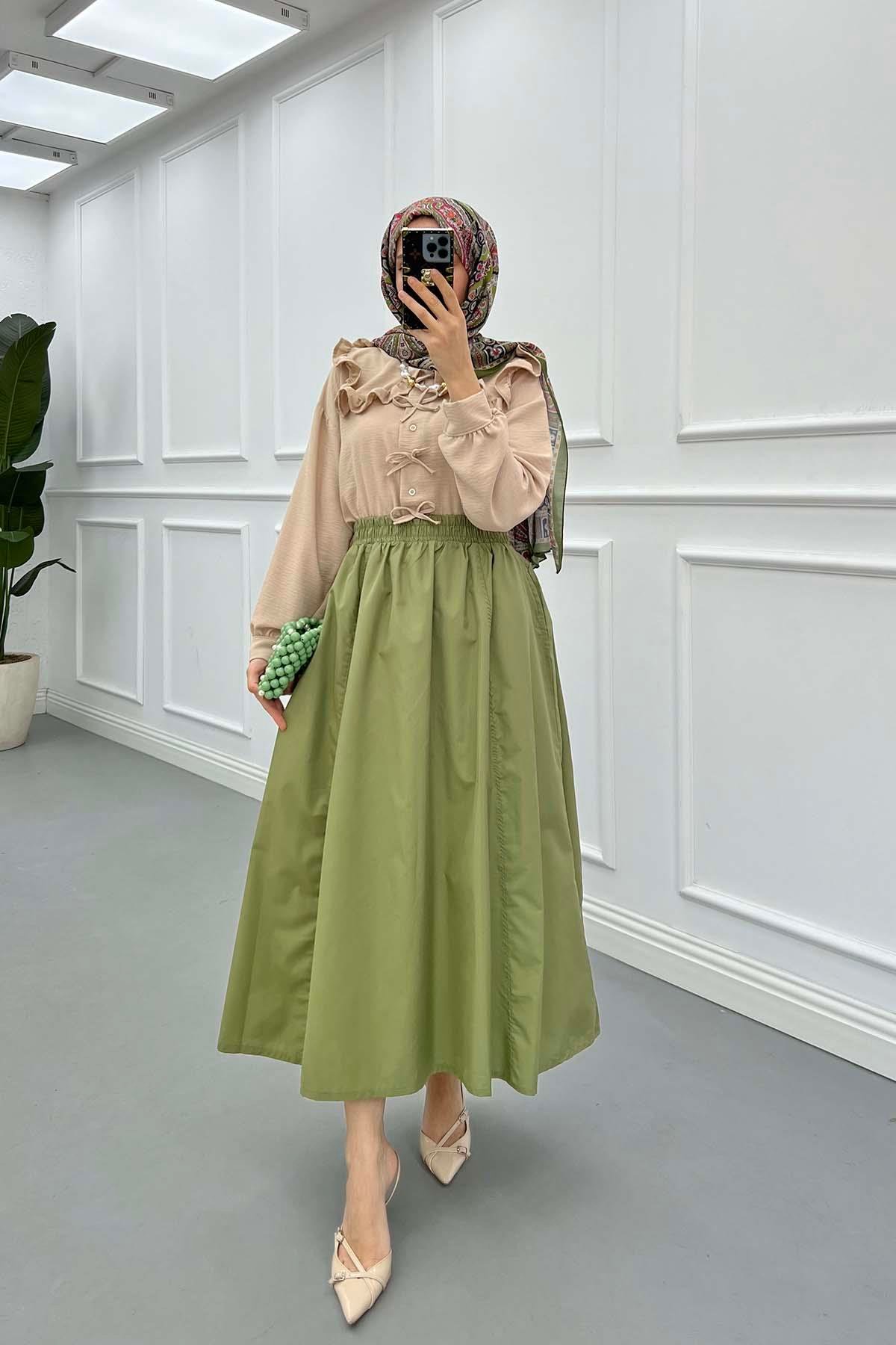 Sare Fashion Poplin Skirt Green