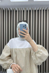 Gingham Tunic Brown