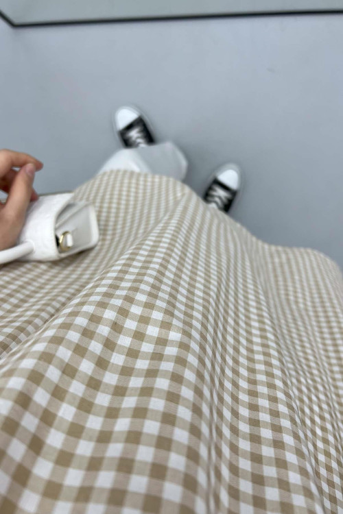 Gingham Tunic Brown