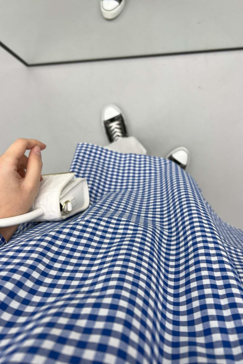 Gingham Tunic Navy Blue
