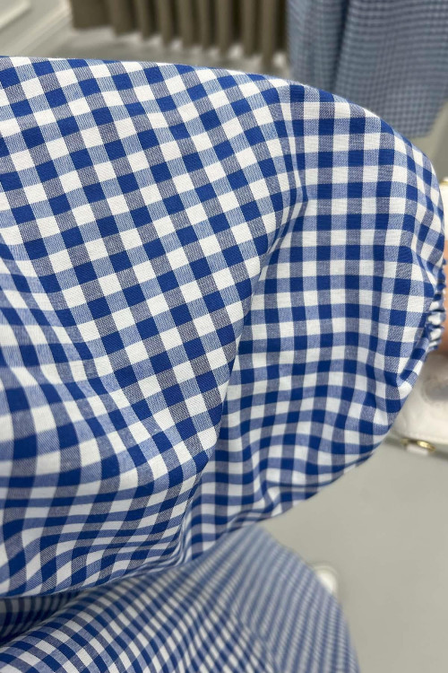 Gingham Tunic Navy Blue