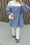 Gingham Tunic Navy Blue