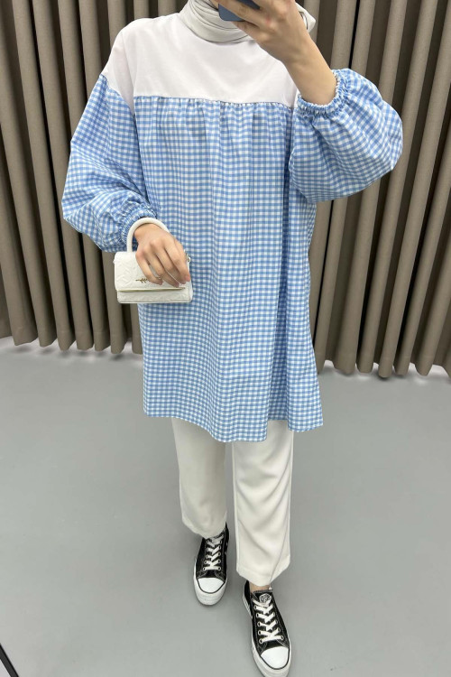 Gingham Tunic Blue