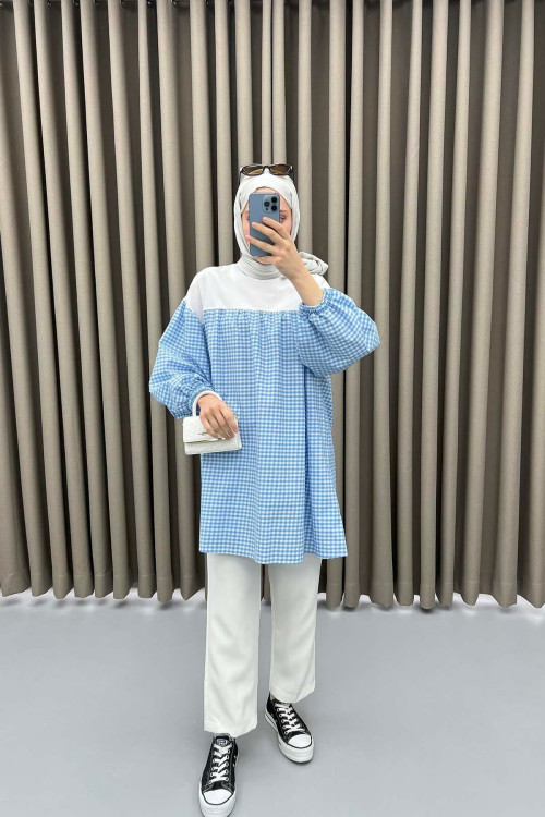 Gingham Tunic Blue