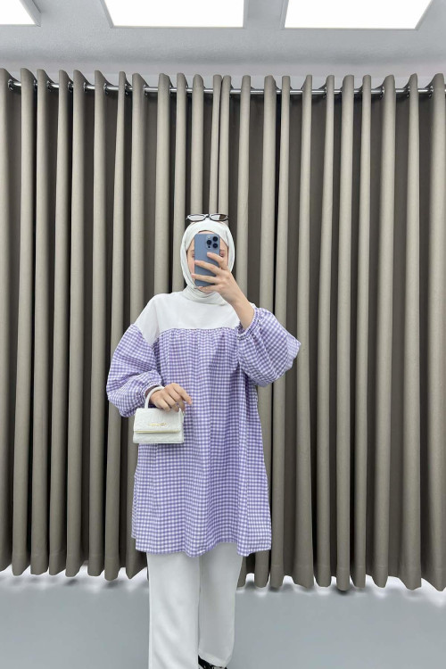 Gingham Tunic Purple