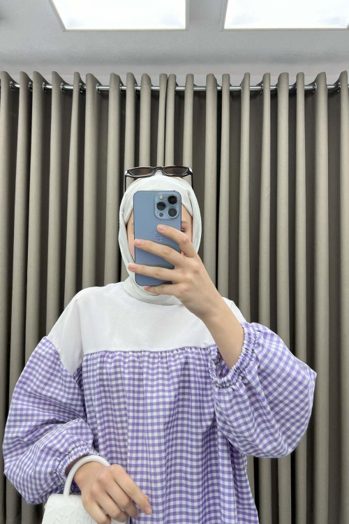 Gingham Tunic Purple