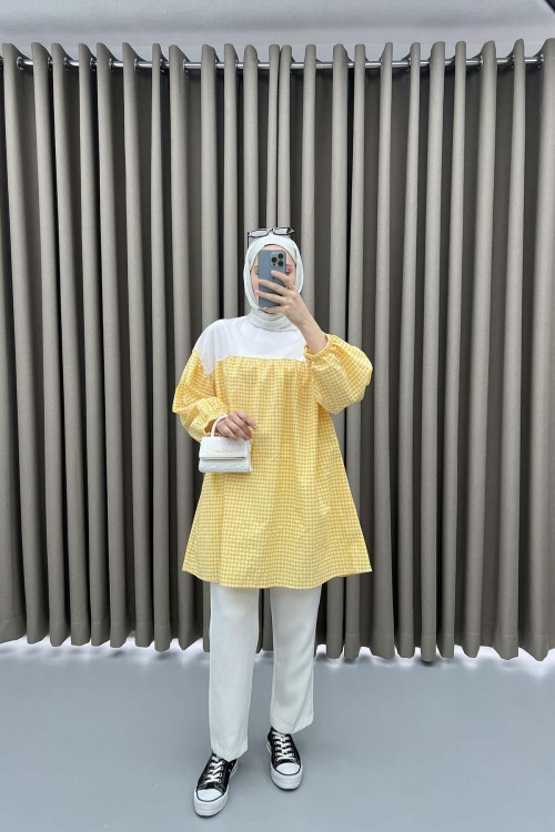 Gingham Tunic Yellow