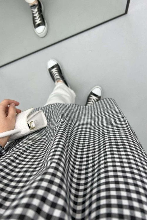 Gingham Tunic Black