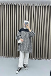 Gingham Tunic Black