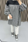 Gingham Tunic Black