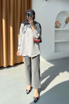 Sare Fashion Sequin Patterned Shirt Gray