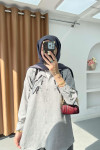 Sare Fashion Sequin Patterned Shirt Gray