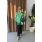 Sare Fashion Shirt with Sequin and Embroidery Details Green