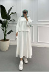 Sare Fashion Relaxed Cut Skirt Suit White