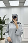Sare Fashion Relaxed Cut Skirt Suit Gray Sare Fashion Relaxed Cut Skirt Suit Gray