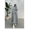 Sare Fashion Relaxed Cut Skirt Suit Gray