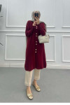 Sare Fashion Bearded Long Cardigan Burgundy