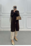 Sare Fashion Bearded Long Cardigan Brown Sare Fashion Bearded Long Cardigan Brown