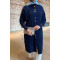 Sare Fashion Bearded Long Cardigan Navy Blue