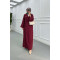 Sare Fashion Shawl Collar Laced Trench Coat Burgundy
