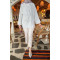 Sare Fashion Linen Jacket with Pearl Buttons Gray