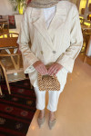 Sare Fashion Pearl Buttoned Linen Jacket Yellow