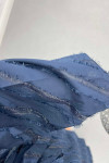 Sare Fashion Stripe Patterned Feather Dress Navy Blue