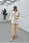 Sare Fashion Kimono Stone with Stripe Detail