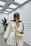Sare Fashion Kimono Stone with Stripe Detail