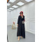 Sare Fashion Jacquard Dress with Removable Belt Black