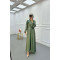 Sare Fashion Jacquard Dress with Removable Belt Green