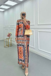 Sare Fashion Pleated Dress with Removable Belt Multicolor