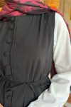 Sare Fashion Removable Belted Vest Set Black