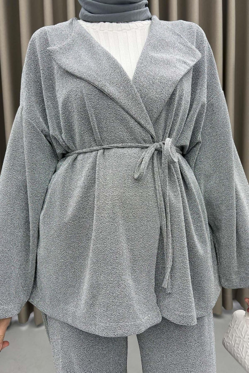 Glitter Kimono Set Silver