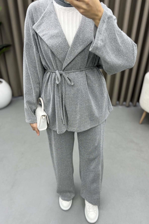 Glitter Kimono Set Silver