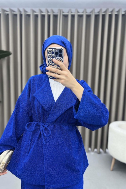Glitter Kimono Set Saxe Blue