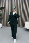 Glitter Kimono Set Emerald Green