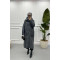 Puffy Detailed Cashmere Coat Anthracite