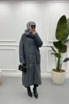 Puffy Detailed Cashmere Coat Anthracite