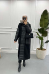 Puffy Detailed Cashmere Coat Black