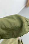 Sare Fashion Shiny Patterned Skirt Suit Khaki with Ornamental Pocket