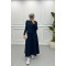 Sweater Cashmere Skirt Suit Navy Blue