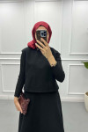 Sweater Cashmere Skirt Set Black