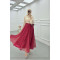 Sare Fashion Stone Detailed Lined Tulle Skirt Burgundy