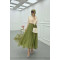 Sare Fashion Stone Detailed Lined Tulle Skirt Khaki
