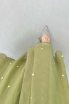 Sare Fashion Stone Detailed Lined Tulle Skirt Khaki
