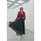 Sare Fashion Stone Detailed Lined Tulle Skirt Black