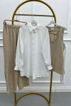 Sare Fashion Stone Detailed Three Piece Set Beige
